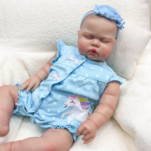 Lonian Reborn Puppen, die realistisch Aussehen 24 60cm Baby Boy Reborn Baby Puppen Kleinkind Mädchen Puppe mit Schnuller und Flasche (B)