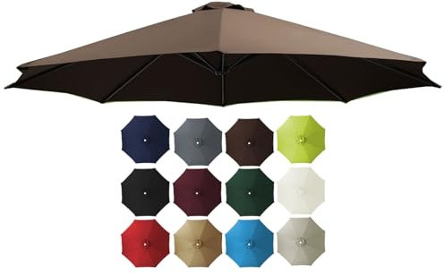 Telo di Ricambio per Ombrellone 200cm 230cm 250cm 270cm 300cm 6 Stecche, 8 Stecche Tettoia di Ricambio per Ombrellone, Impermeabile Baldacchino di Ricambio Ombrellone(Style15,6 Ribs-2.5m(8.2ft)