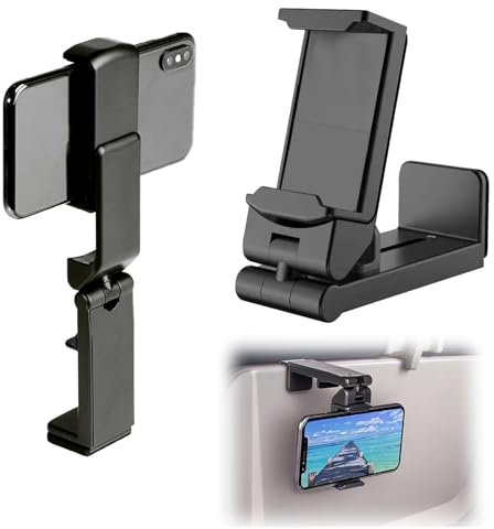 Airplane in Flight Phone Holder with 360° Rotating Clamp Universal Adjustable Desk Mount for Travel Home and Office,Phone Clip Compatible with iPhone and Android Devices Foldable Portable, Hand Free