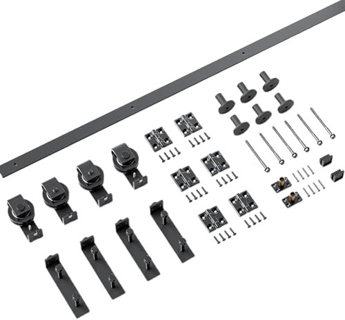 Binario per porta scorrevole, Binario inferiore per porta scorrevole | Binario per porta per carichi pesanti,Kit di ricambio per porta scorrevole, kit di binari per guida per porta del fienile, ferram
