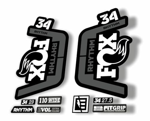 Autocollant de rechange pour fourche Fox 34 Rhythm 2019 - Blanc gris (mat)