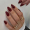24 Stück Press On Nails Dunkle Rot - Almond Nägel zum Aufkleben Full Cover - Fake Nails Full Cover Kunstnägel mit Nagelkleber, Natürliche Künstliche Fingernägel für Frauen & Mädchen (Dunkle Rot)