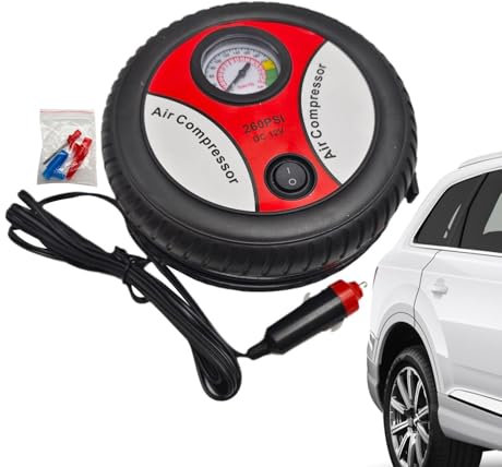 Yulokdwi Pompa per pneumatici per auto portatile, compressore d'aria per gonfiaggio pneumatici,Compressore d'aria per pneumatici | Pompa per pneumatici elettrica Gonfiatore multifunzionale da 12 V con
