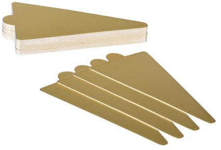 Amosfun 200 Piezas De Bases De Pastel Triangulares Doradas, Tableros De CartóN Resistentes Para Mousse, Magdalenas Y Mini Pasteles, Perfectos Para Bodas Y Fiestas