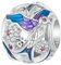 Charm-Perle „Eisvogel“ rund, echtes 925er Sterlingsilber, kompatibel Armband