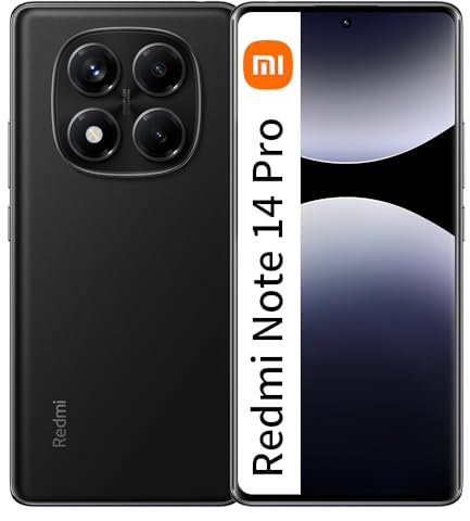 XIAOMI Redmi Note 14 Pro 12GB RAM+256GB ROM SmartPhone 6.67 pollici 120Hz 200MP Batteria 5500mAh 45W Wired Fast Charging, Nero(Con caricabatterie)