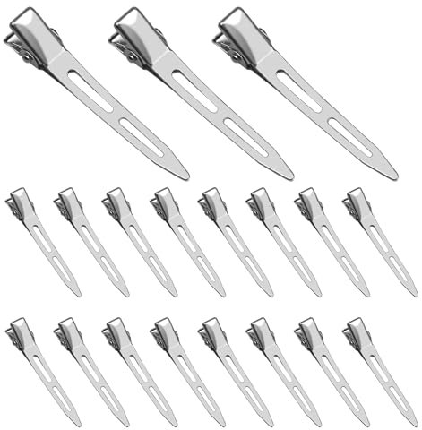 100 Stück silberne haarspangen damen, Metall haarklammer 5,5 cm, haarclips, Alligator Clips, spurlose haarklammer klein, mit Mädchenfrisur-Design, DIY-haarspangen klein, Friseursalon