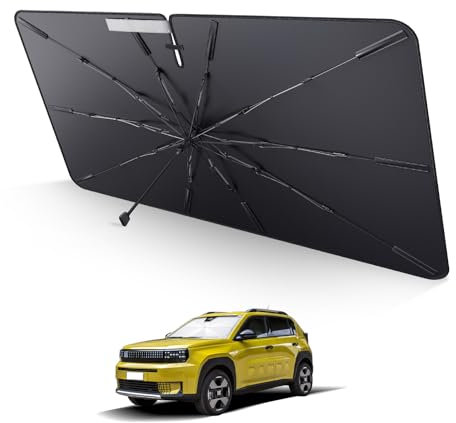 LUWU Parasol Paraguas Coche Compatible con Fiat Grande Panda 2024 2025 Delantero Parabrisas Parasol Coche Paraguas Plegable Protección UV Grande 2025 Accesorios