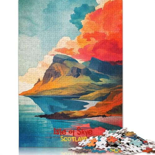 1000-teiliges Isle of Skye-Kunstposter für Erwachsene, schwierige Holzpuzzles, Puzzles für Erwachsene, Lernspiel, Herausforderungsspielzeug, 1000 Stück (75 x 50 cm)