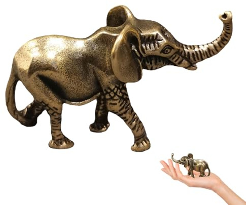STOBAZA Messing Elefanten Dekor Vintage Mini Elefant Ornament Für Schreibtisch Büro Wohnaccessoires Kleine Tierfigur Als Geschenk Und Hausdekoration