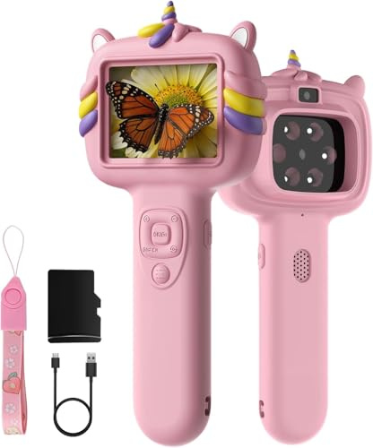 Mikroskop für Kinder, Thinkaroo 2-in-1-Funktion Tragbares Taschenmikroskop und Kamera, 2,4 IPS-Bildschirm USB Microscope, Mini-Mikroskop Draussen ab 3-12 Jahren Jungen und Mädchen