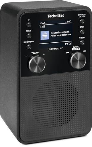 TechniSat DIGITRADIO 317 - Radio verticale DAB+ FM con streaming audio Bluetooth, radio, sleep timer, display a colori da 2,4 pollici, 3 Watt, nero