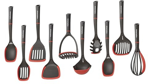 Morphy Richards 10-Piece Heat Resistant Nylon & Silicone Kitchen Utensil Full Set – Non-Stick Cooking Tools with Built-in Features, 869000 | 869001 | 869002 | 869003 | 869005