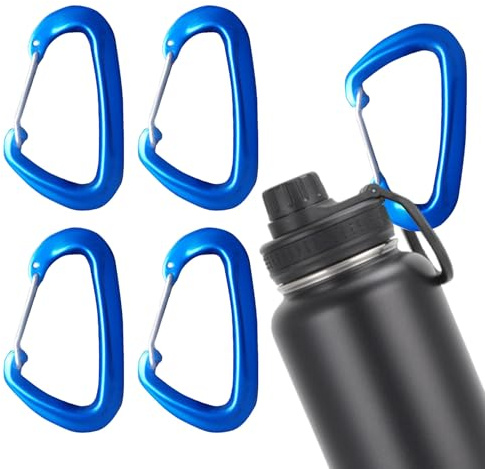 Kustimantu Mini | 5 Stück Schnalle in D-Form, Schlüsselanhänger, D-Schnalle, für Rucksack, Handtasche, Reise, Camping, Fitnessstudio, Outdoor, Gepäck, Wandern, Garage