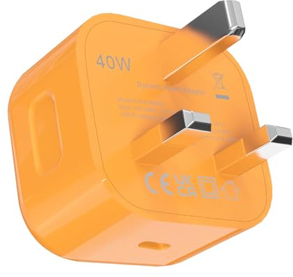 40W Dynamic Power Adapter USB C Fast Charging Plug, Cosmic Orange