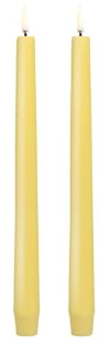UYUNI Lighting LED-Stabkerze Smooth Wheat Yellow 2erSet 25cm