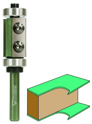 Fraiser Bündigfräser mit Anlaufring oben und unten, 2 Hartmetallschneiden, Schnitthöhe 30 mm, Schaft 8 mm - für Oberfräse und Kantenfräse