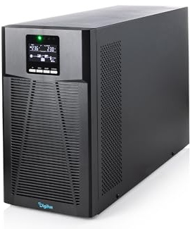 DIGITUS OnLine USV-System – 3 kVA 3 kW – 8X IEC C13 Steckdosen – Tower | Unterbrechungsfreie Stromversorgung – Leistungsfaktor 1,0 – UPS Software – RS232, RJ45 & USB-Port – Schwarz