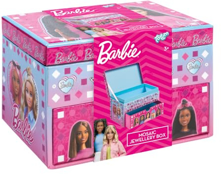 Totum Barbie Schmuckbox zum Diamantbasteln mit Ausziehschublade | Kreatives Schmuckkästchen für Kinder