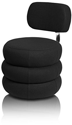 NEUERRAUM Ausgefallener kreisrunder Esstisch Sessel Stuhl Lounge Sessel mit bequemer Rückenlehne. Ausführung Cashmere Dunkelgrau. (Dunkelgrau)