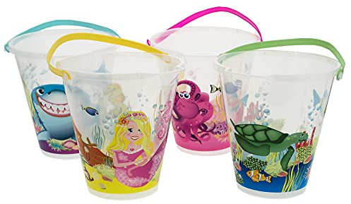 Set of 4 Sea Life Design Kids Garden Beach Toy Bucket