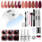 Vishine UV LED Nail Lamp Gel Nail Kit, Upgraded 40W Gel Nail Polish LED UV Light 6 Jelly Translucent Dusty Rose Burgundy Colors Gel Base Top Coat Professional Nail Art Tools Accessories