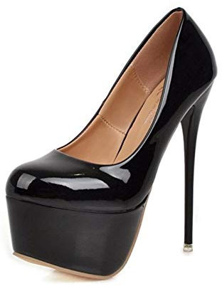 Piattaforma Tacchi Scarpe da Sposa Donna Sexy Tacchi Alti Sottili 16 cm Décolleté Scarpe da Donna in Pelle Verniciata