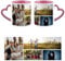 Personalised with Four Photos/Multi Photo Printed Collage Mug, Novelty, Pink Colour Heart Handle Ceramic Mug, Memorable Gift Ideas for Family, Friends, Birthday, Any Special Occasion. (4 Photos)