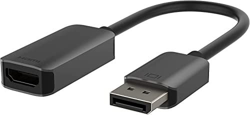 Belkin Adaptateur HDMI vers DisplayPort, convertisseur DP 1.2 vers HDMI 2.0 pour moniteurs 4K 60 Hz avec compatibilité HDR 10, HDCP 2.2 et unidirectionnel AVC011