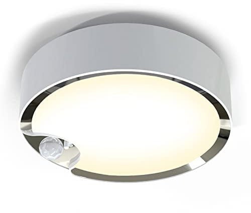 WOOPHEN Motion Sensor Ceiling Light Battery Operated Super Bright Indoor Wireless LED Light, 300LM Warm White Light