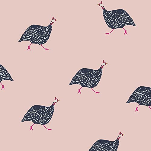 Graham & Brown Joules Guinea Fowl Blush Pink Wallpaper | Easy Paste The Wall Application | Pink Animal Design | Eco Friendly