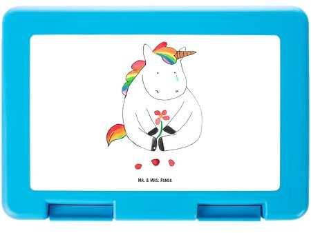 Mr. & Mrs. Panda Meal Prep Box Einhorn Traurig - Geschenk, Lunchbox, Bento, Blume, Lebensmittel Aufbewahrungsbox, Vorratsbehälter, Bentobox, Freunde, Unicorn, Snackbox, Einhörner, Grußkarte, Trauer