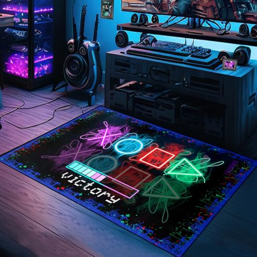 kodhyvj Gaming-Teppich, Gamer-Teppich für Jungenzimmer-Dekoration, Schwarz, 60 x 100 cm (rechteckig)