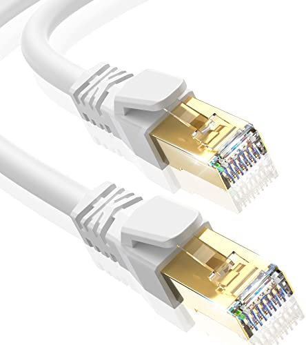 SWECENT CAT 8 Ethernet Cable 15M, 40Gbps 2000Mhz High Speed Gigabit Internet LAN with RJ45 Connector Network Cord for Gaming,PS5/PS4,Router,Modem,Smart TV,Xbox-White