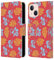 Head Case Designs Coral Patrones Hawaianos Carcasa de Cuero Tipo Libro Compatible con Apple iPhone 13 Mini