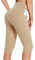 baleaf Knielange Kurze Leggings Damen Yogahose kurz high Waist Yoga Radlerleggings Sport Sommer mit Taschen Khaki XL