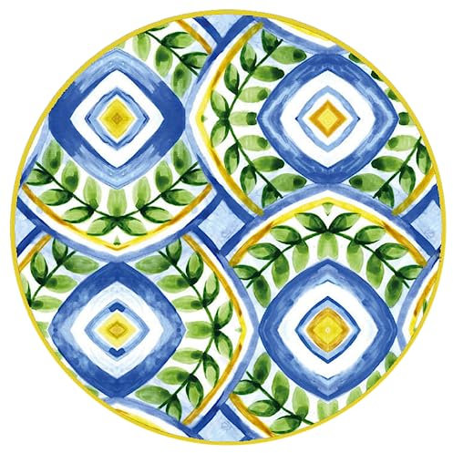 ARCA, Piatto Piano Rotondo in Melamina, Per la Tua Tavola, Decoro Vivace e Moderno, Collezione Otranto, 41x2 cm