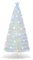 GYMAX 180 cm Albero di Natale, Luci in Fibre Ottiche, con Decorazioni a Fiocco di Neve, 220 Rami in PET, Folto e Realistico, Base Pieghevole in Metallo, Montaggio Facile