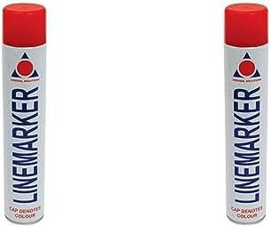 Aerosol Solutions 0902 Line Marker Aerosol Spray Paint Red 750ml (Pack of 2)