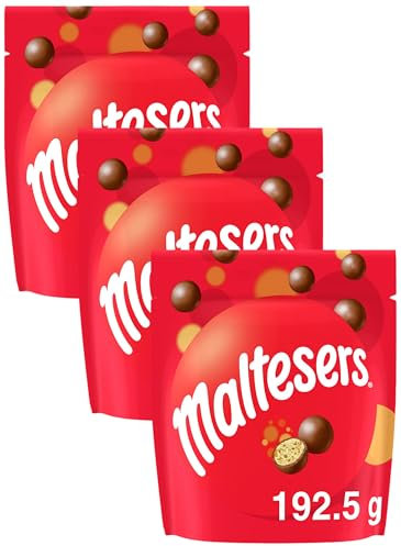 MALTESERS - Bonbons chocolat au lait cœur croquant - Sachet de 192,5g (Lot de 3)