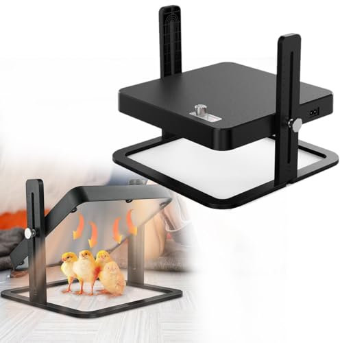 Placa Calefactora para Criadora de Pollitos - Placa calefactora de Altura Ajustable 10 x 10 para Pollitos y patitos, calienta hasta 12 Pollitos