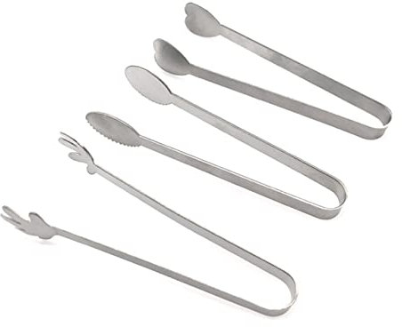 BESTonZON Eiswürfelzange Kaffeezange Dekorative Zange Kleine Futterzange Buffet-servierzange Servierzange Herz Sandwichzange Mini-küchenzange Barkeeper-zange Zitronenzange Grill Kleine Zange