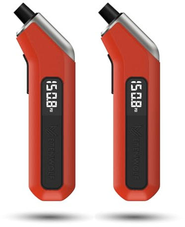 ETENWOLF Digital Tire Pressure Gauge 2 Pack, Industrial Tire Gauge 3-200 PSI, Calibrated to ANSI B40.7 Grade 2A(Plus-Minus 0.5%), Air Pressure Gauge with Replaceable AAA Batteries (Vivid Orange)