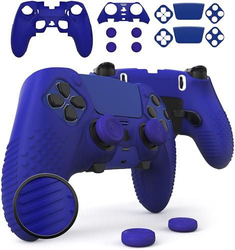 Foamy Lizard Eclipse PS5 Edge Controller Skin Combo Set, Dock-kompatibel, Schutzaufkleber, rutschfeste, weiche Gel-Silikon-Abdeckung, Frontplatte und Daumengriffe für PlayStation 5 DualSense Edge