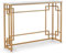COSTWAY Console Table, Faux Marble Slim Entryway Table, Metal Frame 110cm Long Narrow Accent Sofa Side Behind Couch Tables for Hallway, Foyer and Living Room (Geometric Pattern, White+Gold)