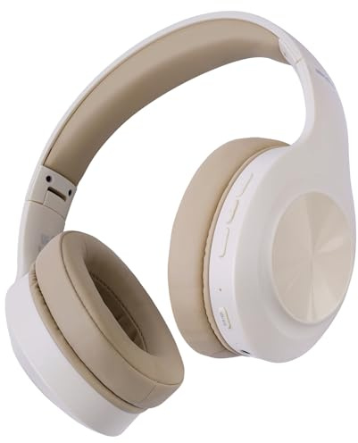 Siindoo JH-923 Wireless Headphones Over Ear, 65H Playtime, 3EQ Sound Modes, Hi-Res Audio with Deep Bass Microphone,Foldable Lightweight Bluetooth Headphones for Travel/Office/Cellphone/PC (Khaki)