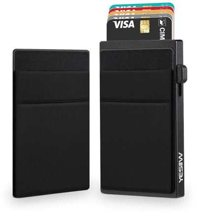 YESIIW Porta Carte di Credito con Blocco RFID Portafoglio Slim da Uomo Credit Card Holder Porta Tessere e Soldi con Portamonete