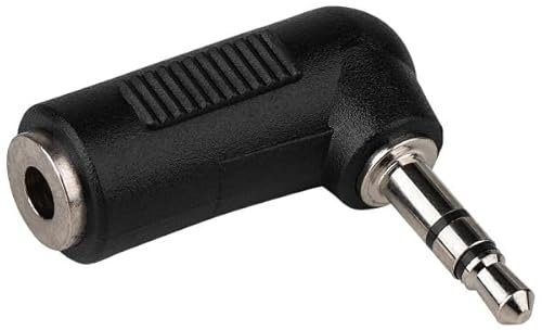 Cable Stop 3.5mm Stereo Jack Male Plug to Female Socket Right Angle Aux Adapter 90 Degrees