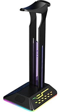 Kopfhörer-Aufhänger, Kopfhörer-Aufhänger, Headset-Halter, Headset-Ständer, RGB-Kopfhörer-Halter, Rack, Gamer-Headset-Display-Ständer, Typ-C-Eingang, Dual-USB-Ausgang, Kopfhörerständer for Schreibtisch