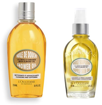 L'OCCITANE Almond Oil Bodycare Essentials | Sweet Scented, Moisturising & Nourishing | Vegan & 99% Readily Biodegradable | Luxury & Clean Beauty Bodycaren Duo for All Skin Types